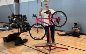 HOLLYWOOD MIKE MIRANDA POSING FOR THE BUILD SHOT!! CANDCCYCLERY PRESCOTT VALLEY, ARIZONA